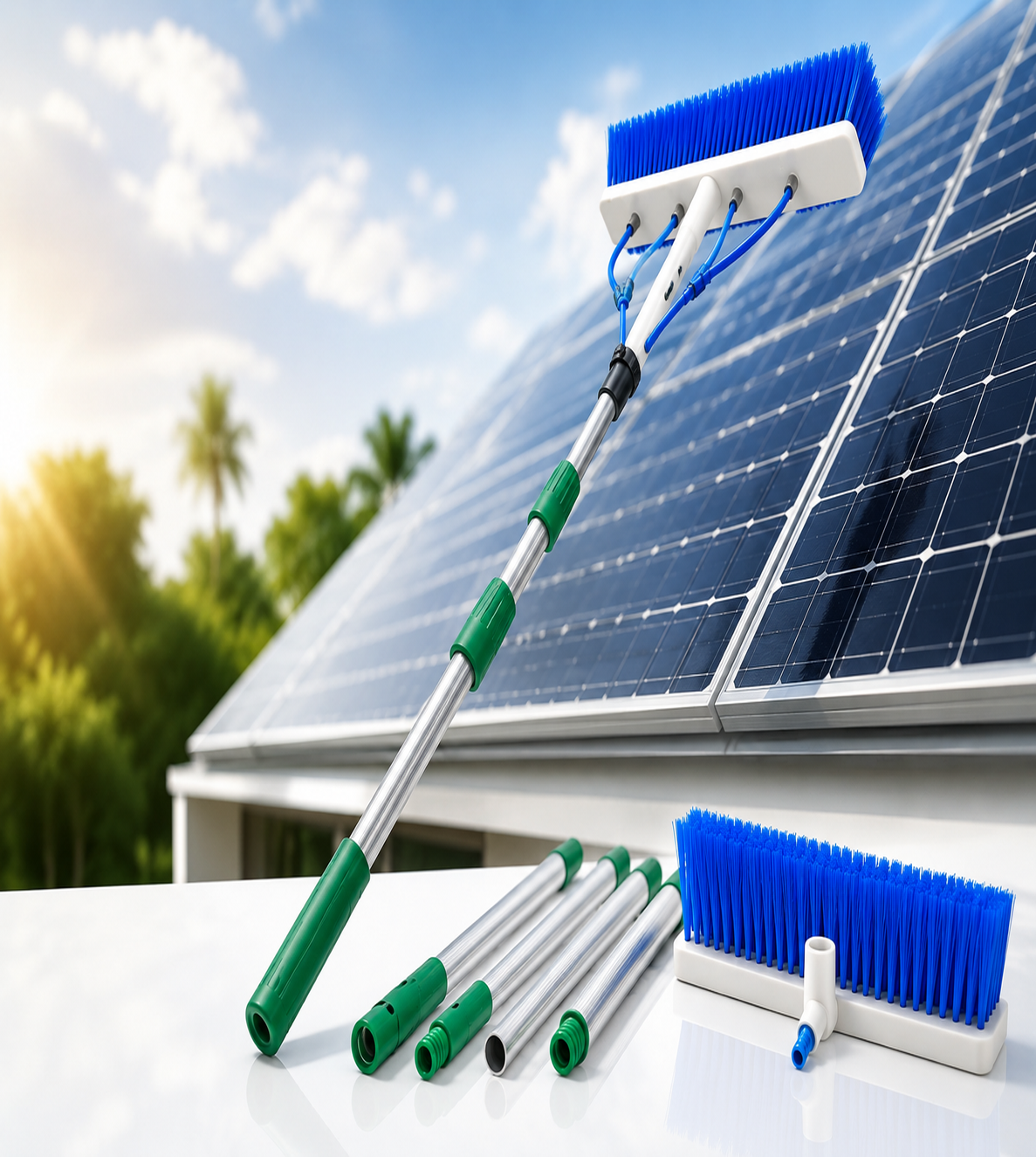 Solar Panel Cleaning and Brush