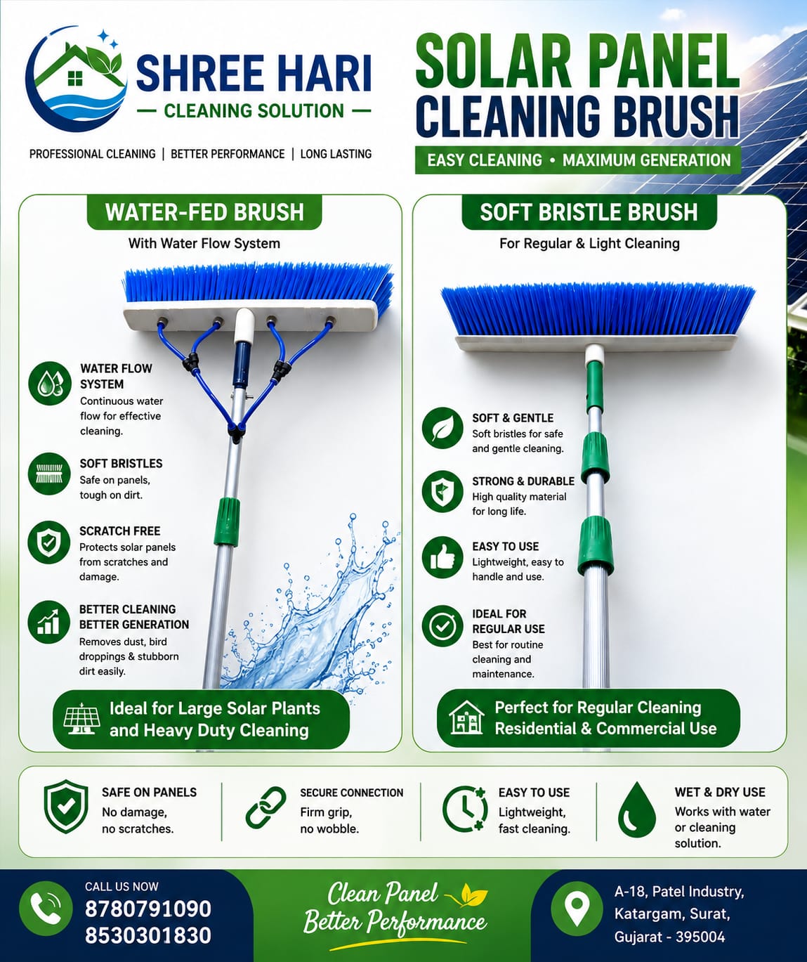 Solar Panel Cleaning Brush